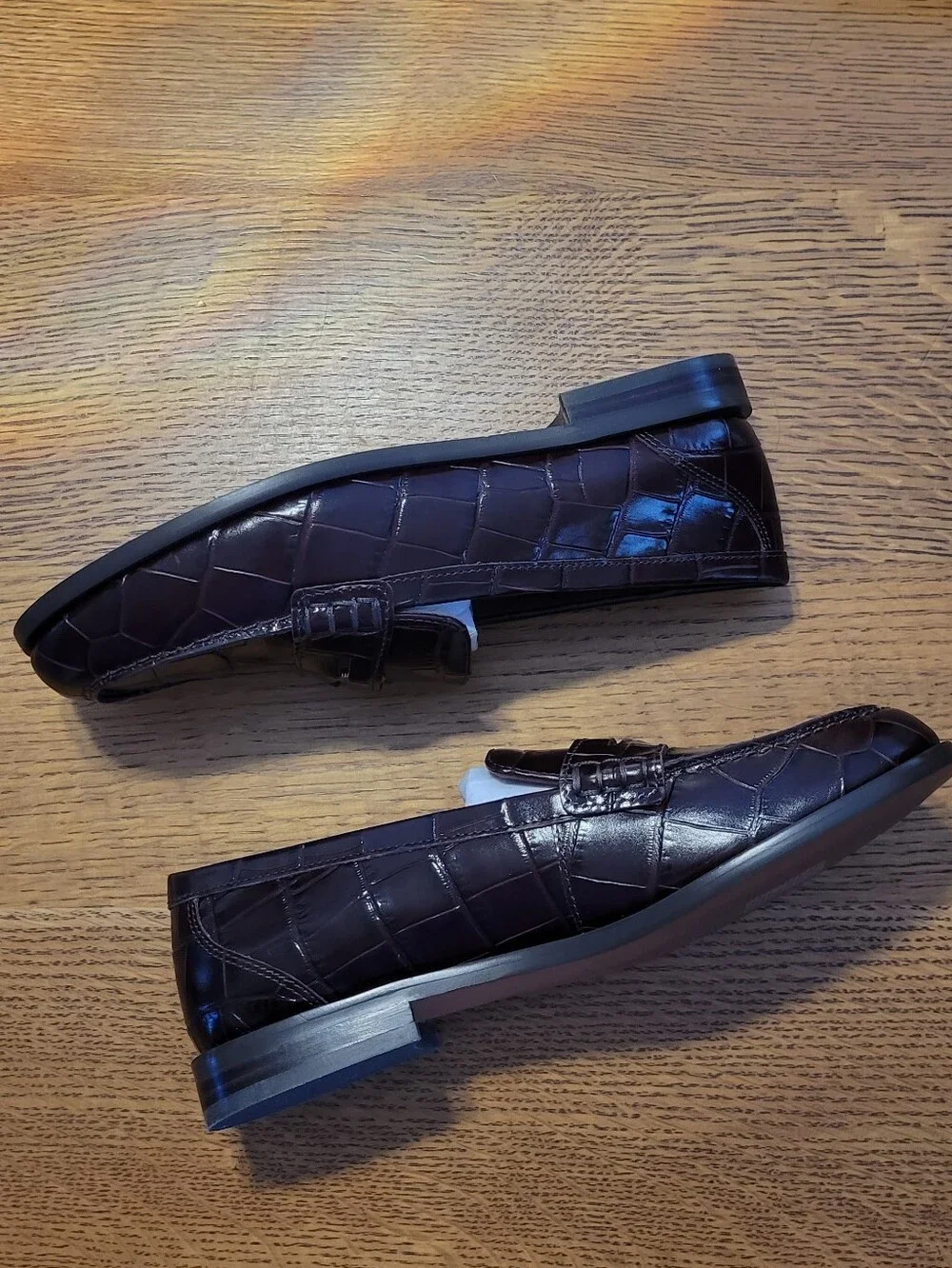 Madewell The Grayson Croc-Stamped Penny Loafer - chocolate raisin - Picture 9 of 12